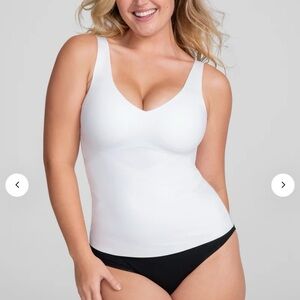 NWT Honeylove White V-Neck LiftWear Tank Top | 3X